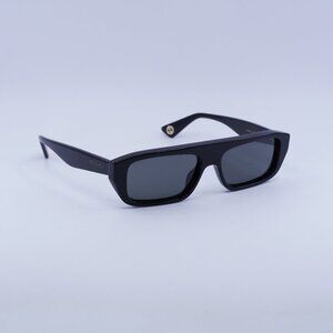 Gucci GG1617 001 Sunglasses Black Rectangle Frame, Grey Lenses